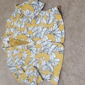 NWT Kasper 18 Yellow and White Floral Blazer